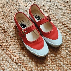 Vans Red Canvas Mary Jane Shoes